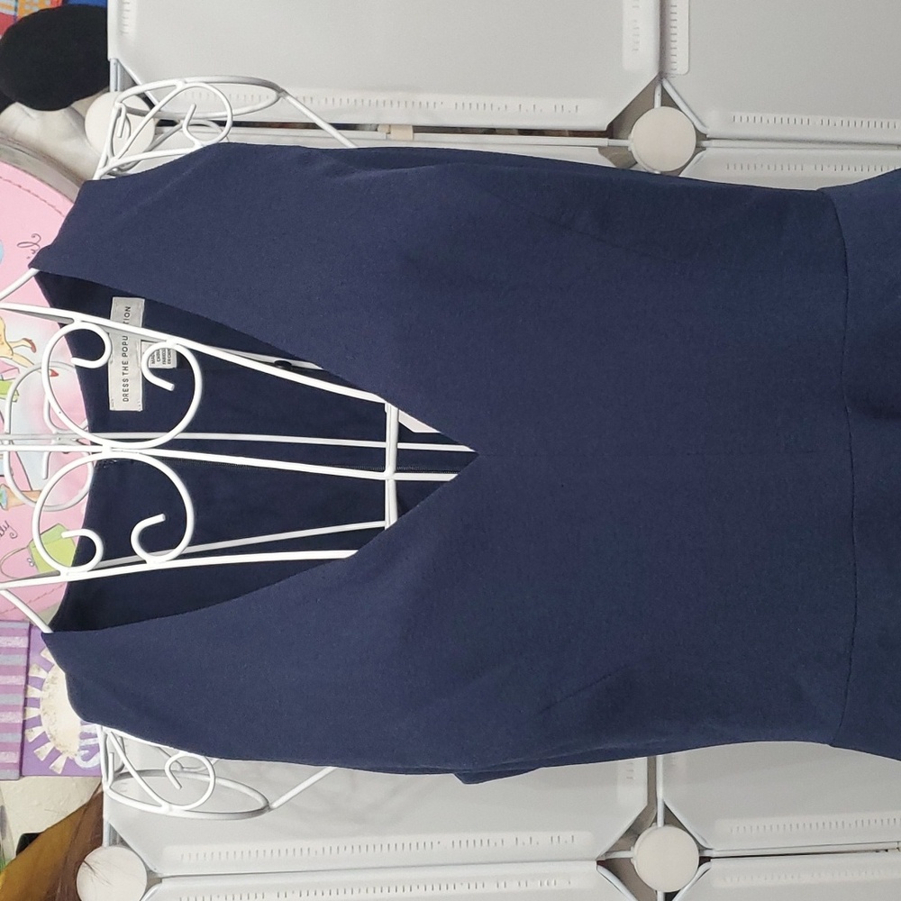 Dress the Population Navy Blue Midi Dress - Picture 2 of 13